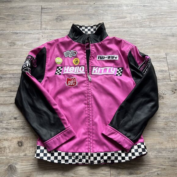Sanrio HELLO KITTY Kidrobot X Tokyo Speed Racing Jacket Hot Pink Black Medium - Picture 1 of 16